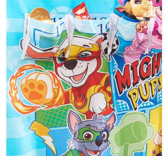 Panneau de tissu calendrier de l'Avent "Paw Patrol Mighty Pups", env. 150 x 80 cm