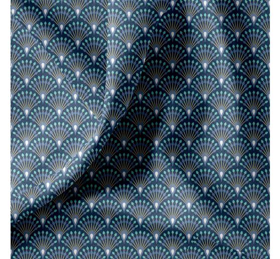 Tissu coton « Éventail Indigo » enduction acrylique