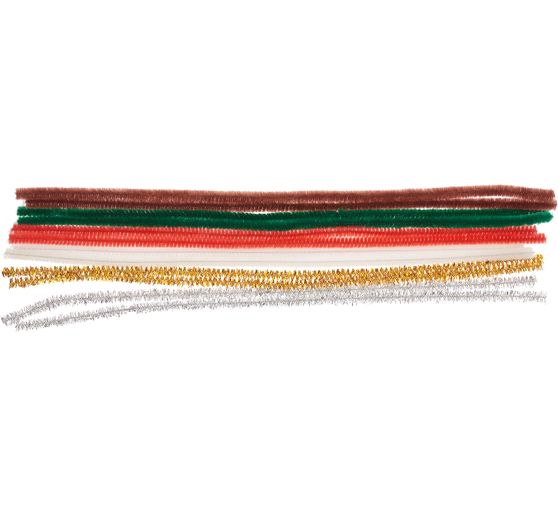 Fils chenille VBS « Noël », 30 cm, 12 pc.
