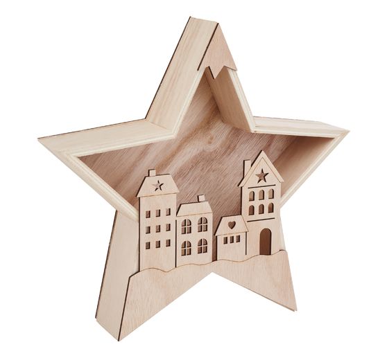 Kit de construction en bois VBS « Étoile façades de maison »