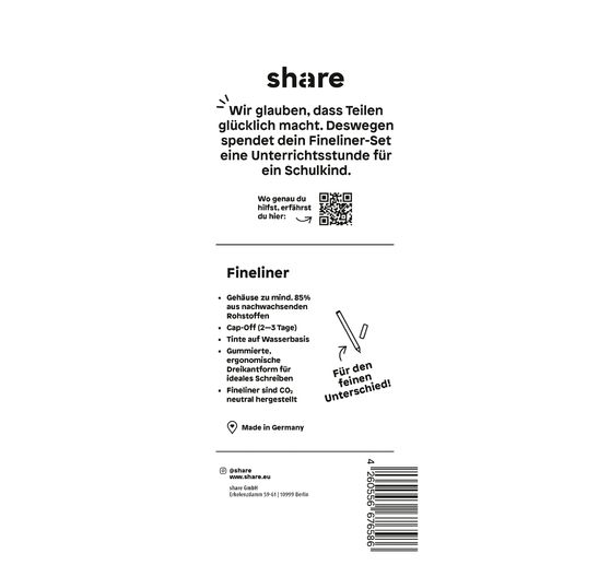 share Fineliners, set of 6