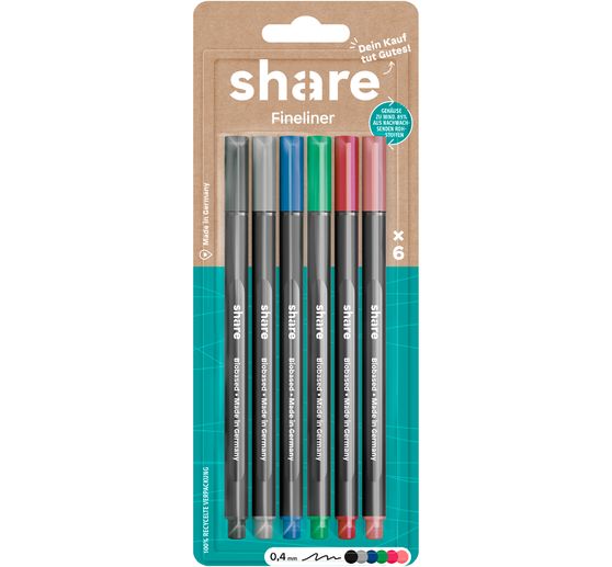 share Fineliners, set of 6