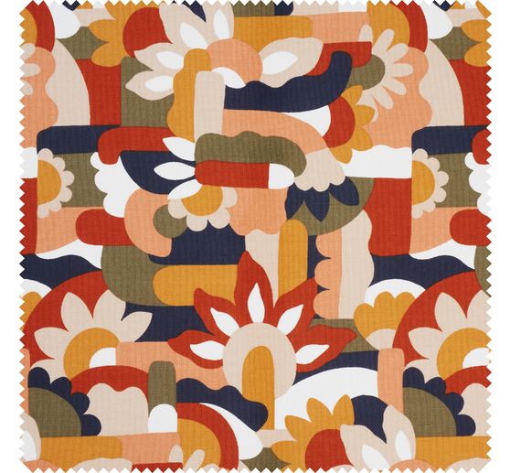 Half panama fabric "Naive flowers"