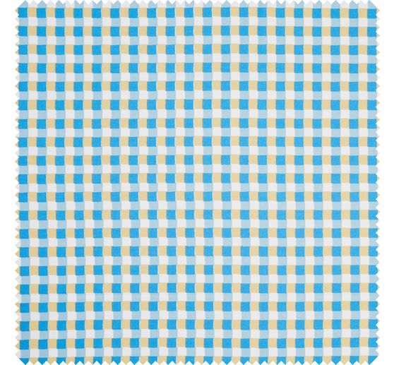 Tissu coton "Bleu carreau" enduit acrylique