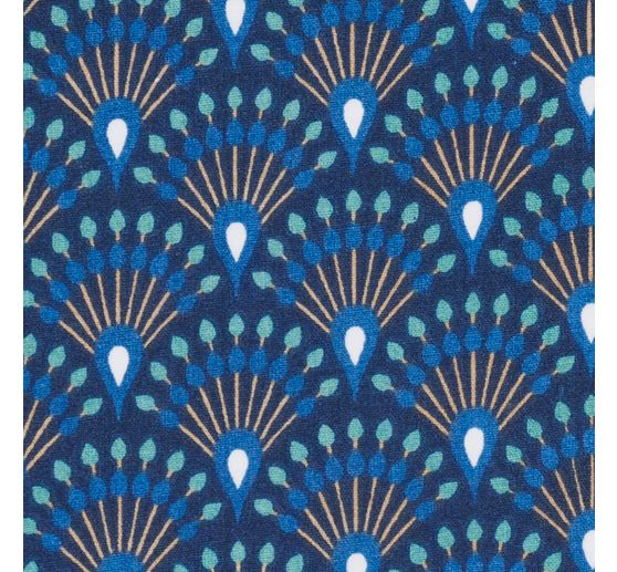 Tissu coton « Éventail Indigo » enduction acrylique