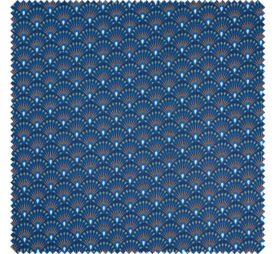 Tissu coton « Éventail Indigo » enduction acrylique