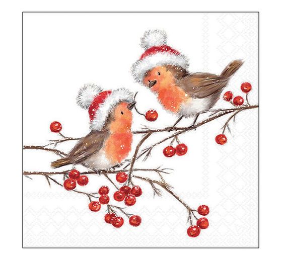Serviette « Christmas Robins »