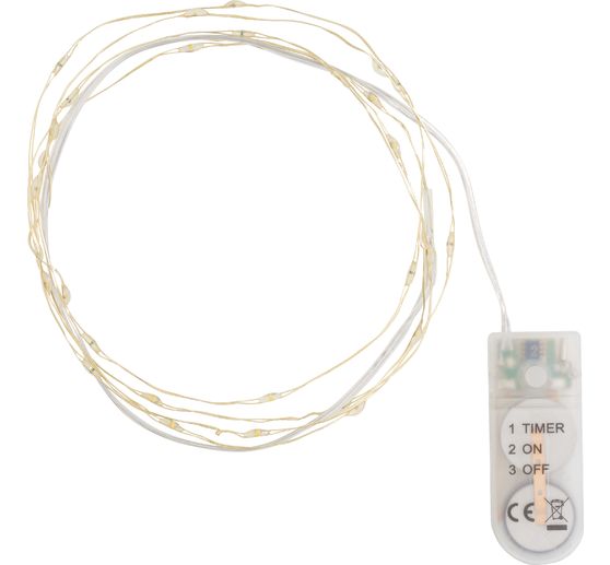 Micro LED chain of lights with timer 6/18h, 30 LEDs, L 1,95 m