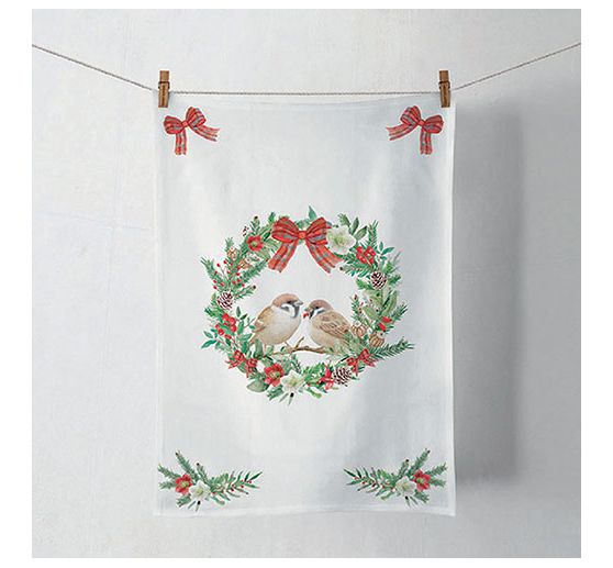 Serviette « Moineaux dans une couronne »