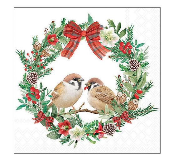 Serviette « Moineaux dans une couronne »