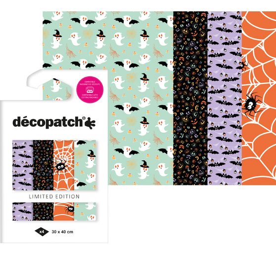 Décopatch Pocket Hot foil Collection « Araignées et chauve-souris d’Halloween »