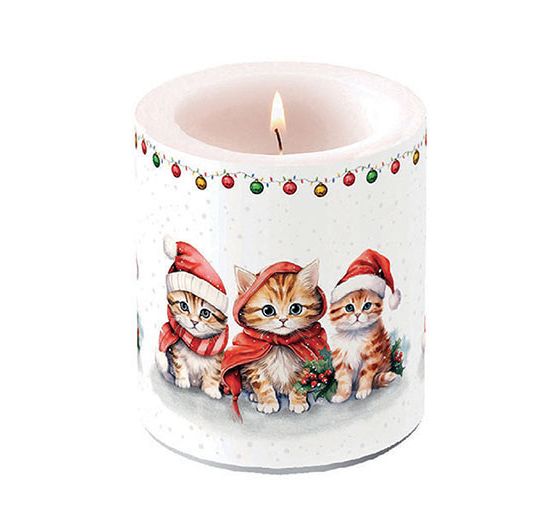 Serviette « Chatons de Noël rigolos »
