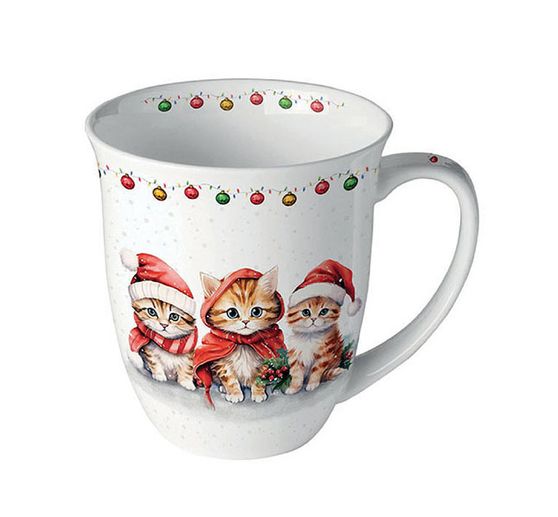 Serviette « Chatons de Noël rigolos »