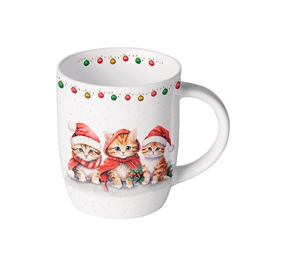 Serviette « Chatons de Noël rigolos »