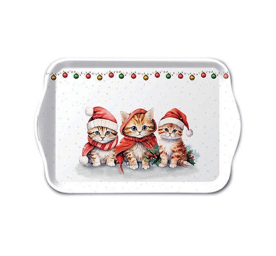 Serviette « Chatons de Noël rigolos »