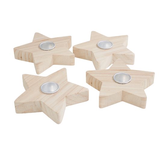 Bougeoirs pour bougie chandelle VBS « Étoile » , 4 pc.