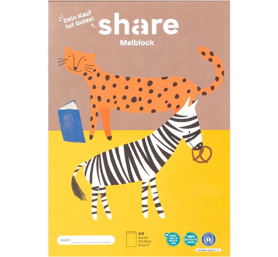 Bloc à dessin share, A4, 100 feuilles