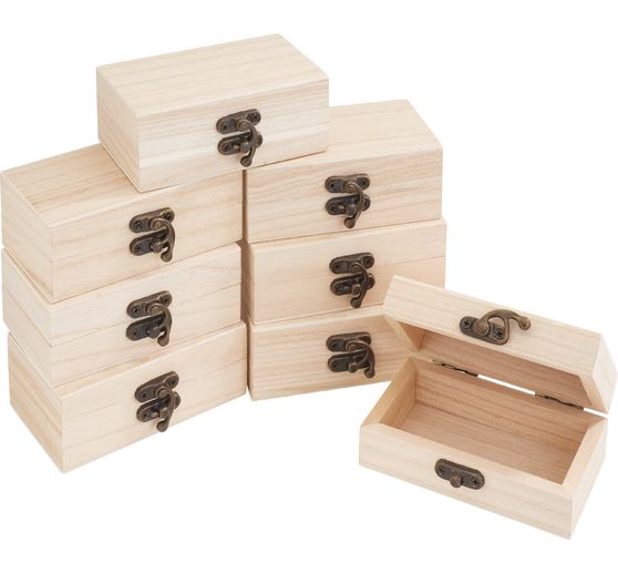 Coffrets en bois VBS, 8 pc., 10 x 3,8 x 5,9 cm