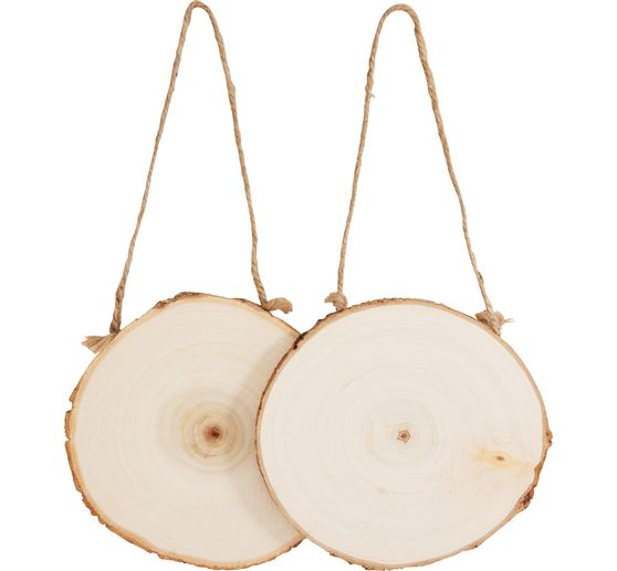 VBS Wooden discs with jute cord