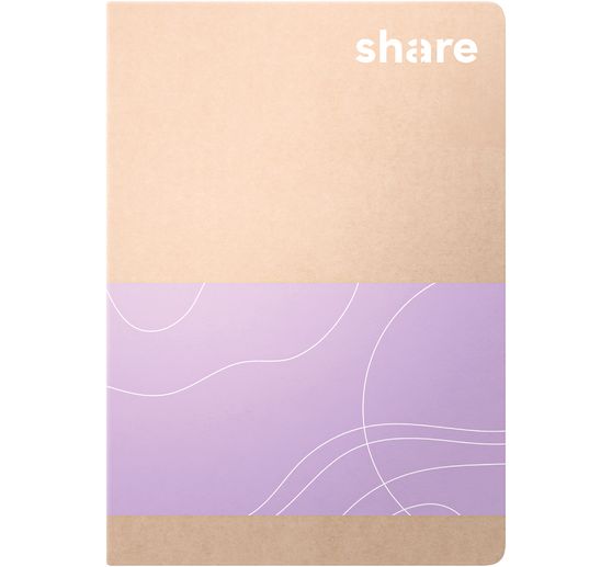 Carnet de notes share, petits carreaux, A6, bleu pastel-lavande, 40 feuilles