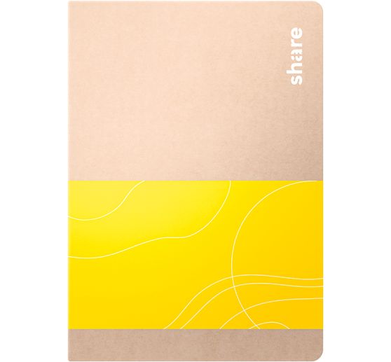Carnet de notes share, A6, ligné, jaune, 40 feuilles