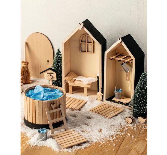 Cadres en bois « Maisons – modèle haut », set de 2