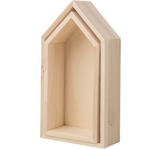 Cadres en bois « Maisons – modèle haut », set de 2