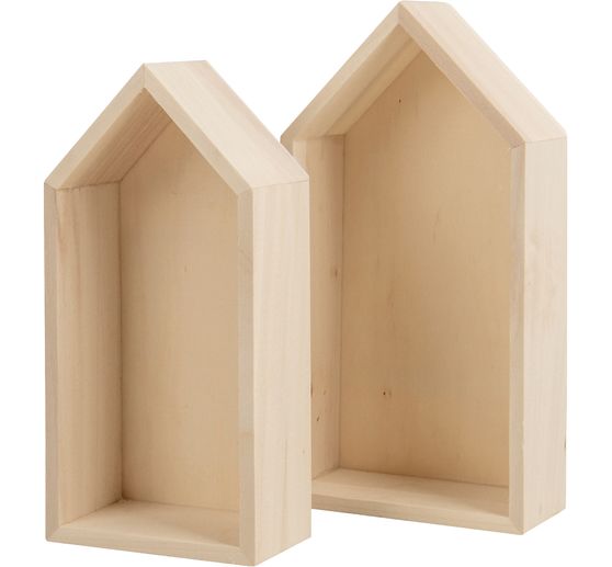 Cadres en bois « Maisons – modèle haut », set de 2