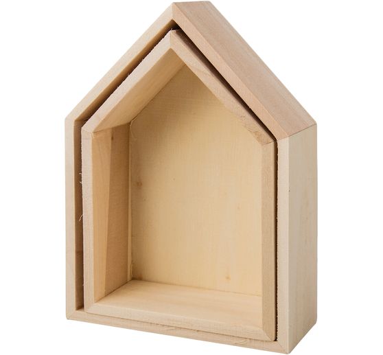 Cadres en bois « Maisons – modèle large », set de 2