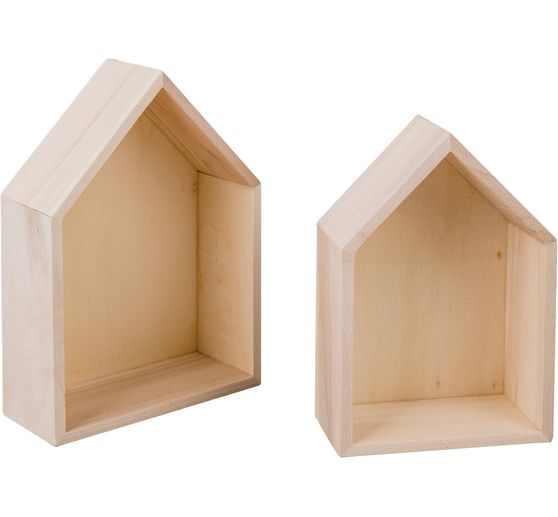 Cadres en bois « Maisons – modèle large », set de 2