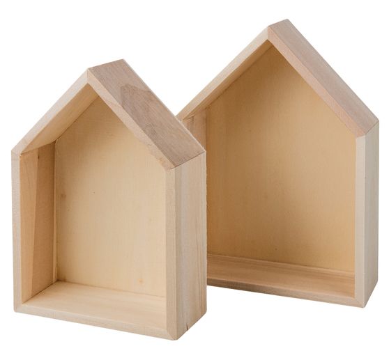 Cadres en bois « Maisons – modèle large », set de 2