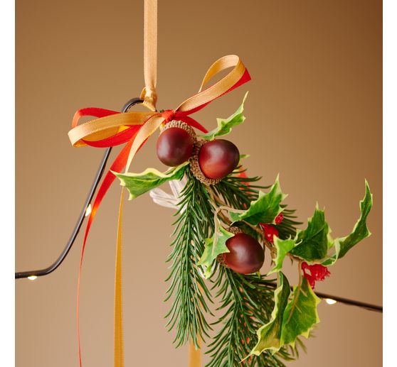 Branche de houx avec baies, 33 cm