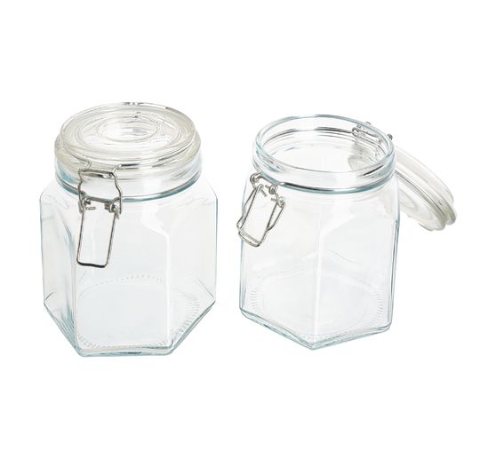 Bocaux à fermeture mécanique VBS, env. 800 ml, 2 pc.