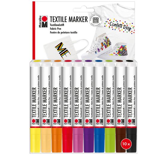 Marabu Marqueurs textiles, set de 10 pièces