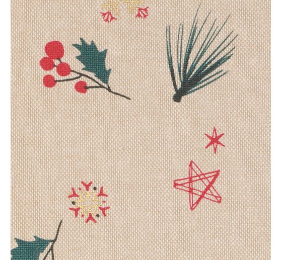 Tissu Canvas « Noël avec flocons de neige scintillants »
