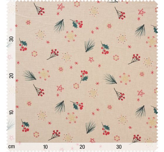 Tissu Canvas « Noël avec flocons de neige scintillants »