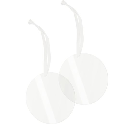 Suspensions en acrylique « Rond » avec ruban, set de 2