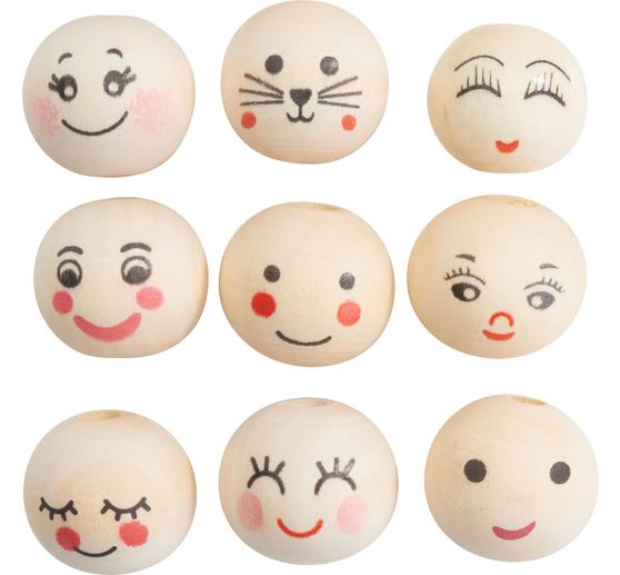 Têtes en bois VBS « Lovely face »