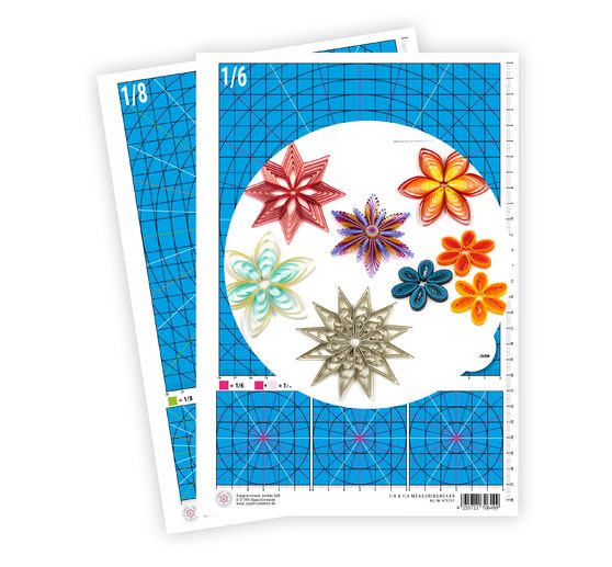 Quilling 1/6 and 1/8 measuring board A4
