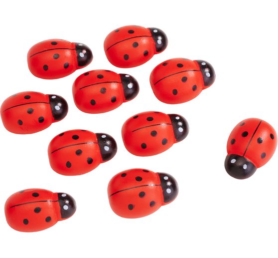 Coccinelles en bois VBS « Maxi », 10 pc.