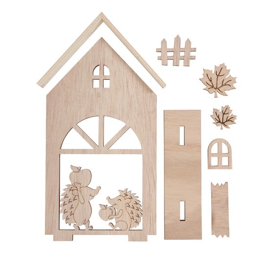 Décoration à emboîter en bois VBS « Maison de hérisson »
