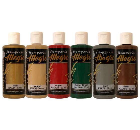 Peintures Stamperia Allegro Acrylic « Gear up for Christmas», set de 6