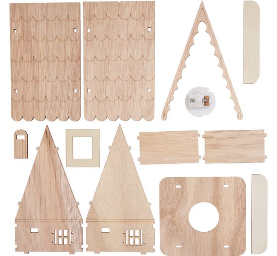 Kit de construction en bois VBS « Maison en A », éclairage LED inclus