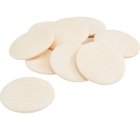 Disques en bois VBS « Bombé », Ø 40 mm