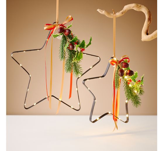 Branche de houx avec baies, 33 cm