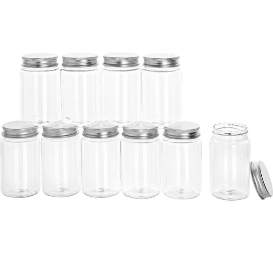 Bocaux en plastique à bouchon à vis VBS, Ø 5 cm, 10 pc.