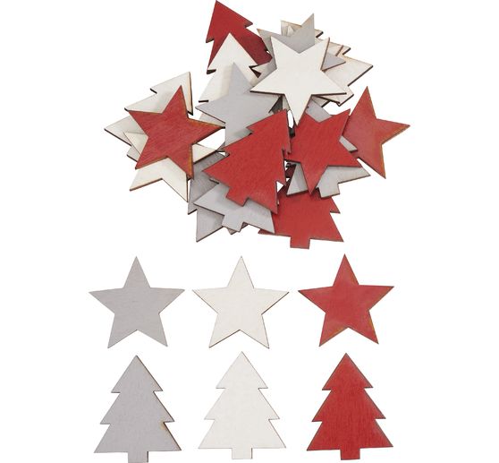 Pièces à disperser VBS « Sapin & étoile », 24 pc.