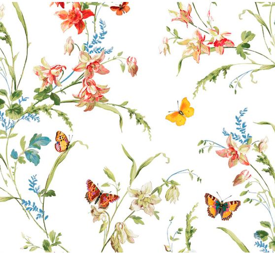 Tissu coton au mètre « Prairie aux papillons »