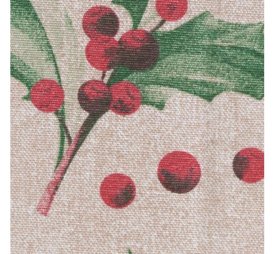 Tissu imprimé aspect lin au mètre « Ilex »