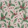 Tissu imprimé aspect lin au mètre « Ilex »